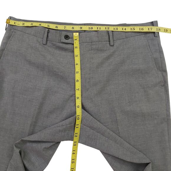 Uniqlo Pants Mens 36x31 Gray Premium Wool Flat Front Straight Leg Super 110's - Picture 10 of 11